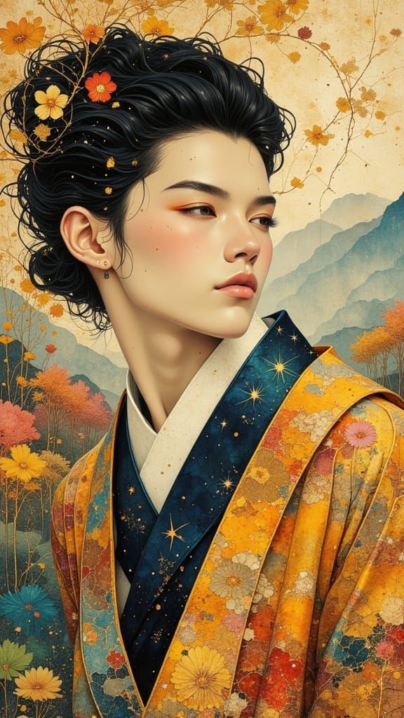 Perfect Male Beauty in Figurative Gay Art Style