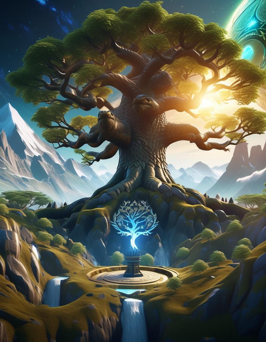 Yggdrasil: Norse World Tree in 3D Render