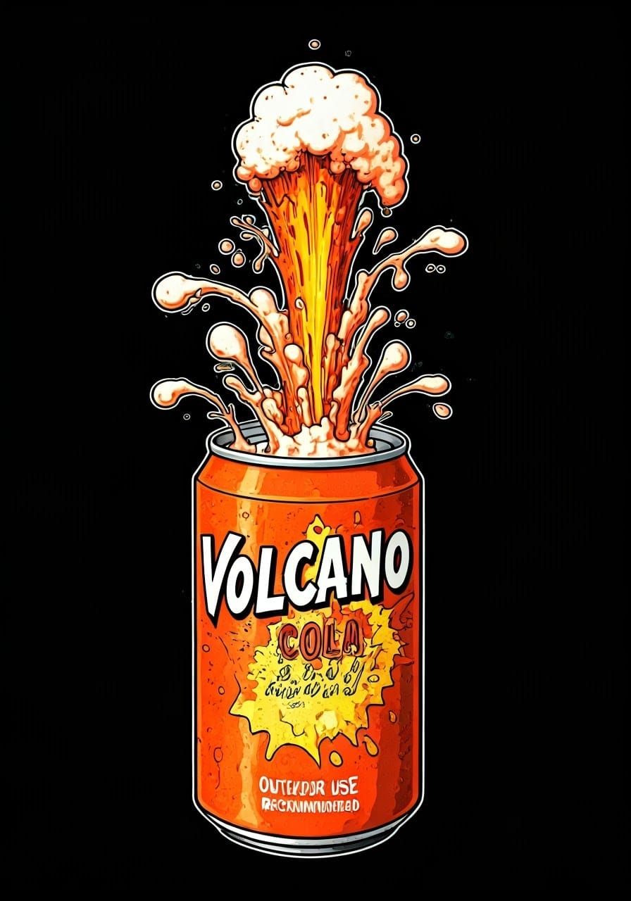 Volcano Cola: Retro Comic Book Soda Eruption