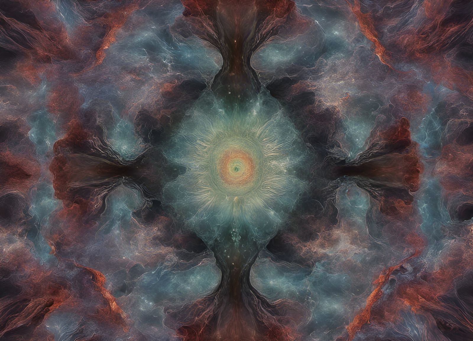 Alien Galactic Wormhole Nebula: Abstract Expressionism