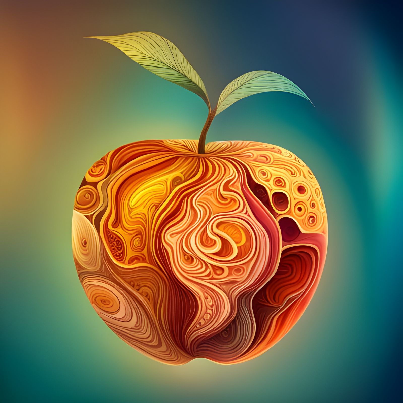 Abstract Apple Art with Vivid Colors