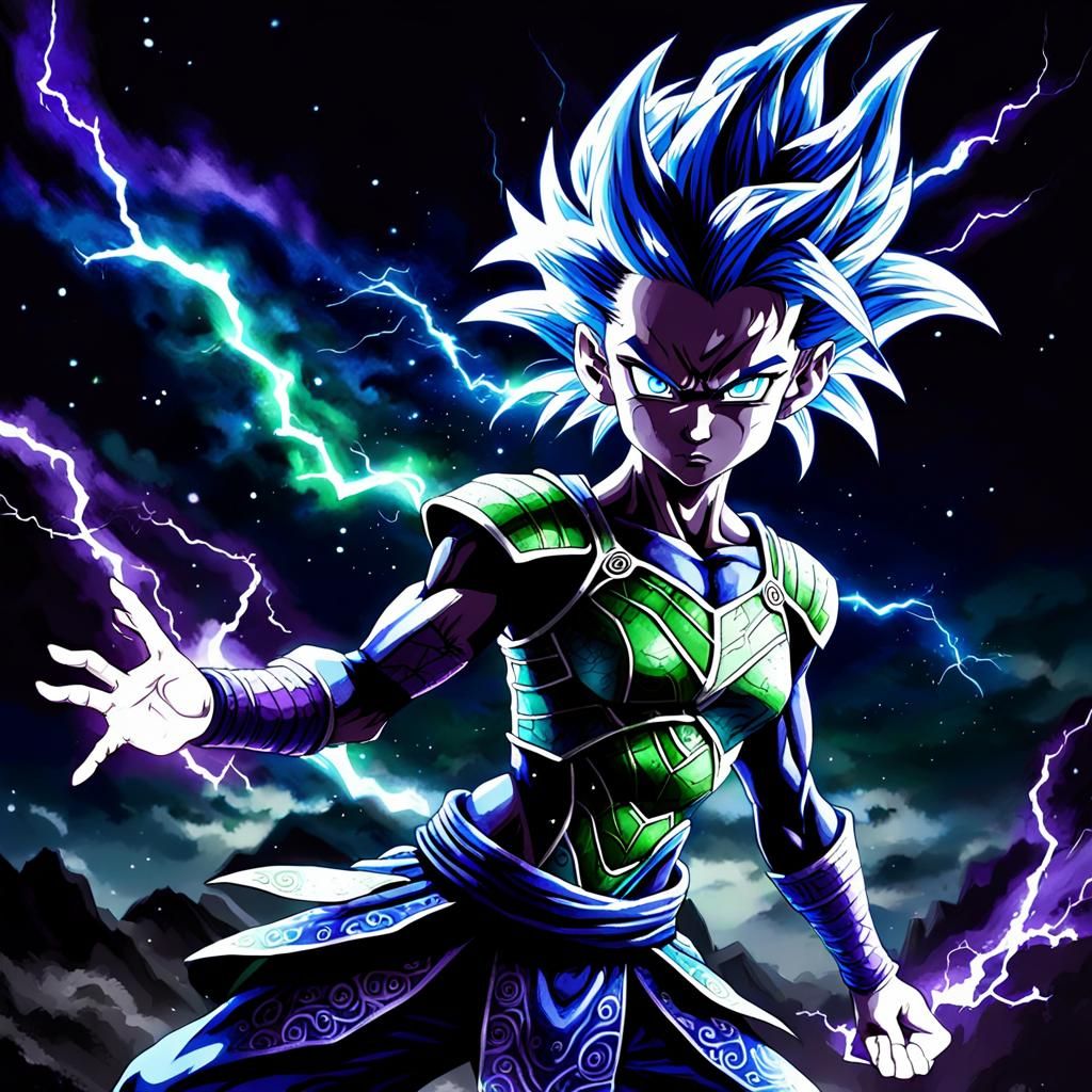 Anime Fairy Powers Up with Lightning Aura