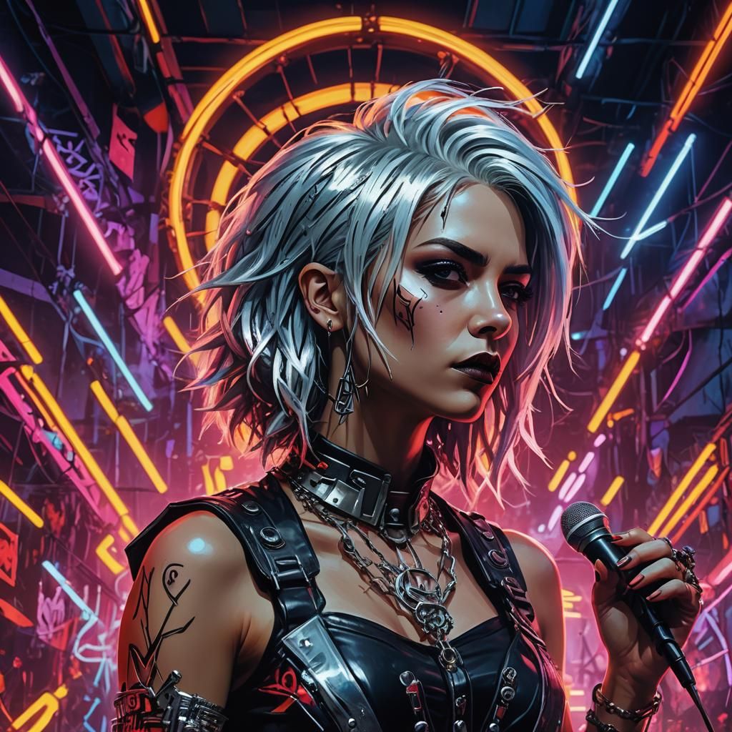 Cyber Gothic Metal Singer on Stage