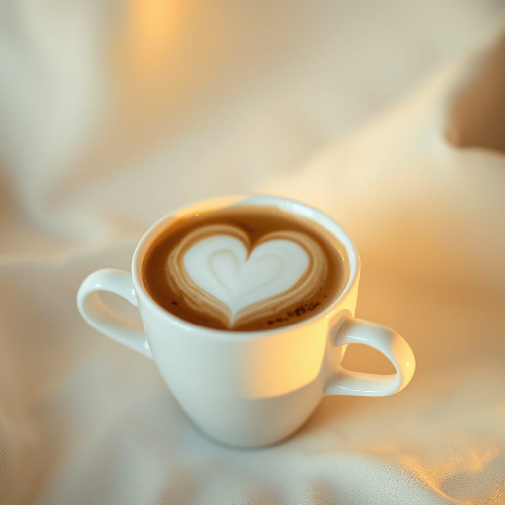 Serenely Lit Coffee Scene in Digital Matte Painting Style