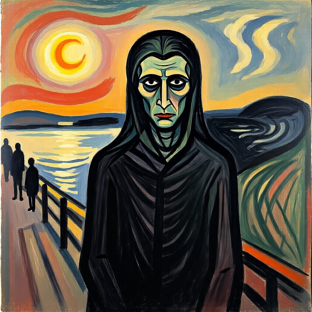 Grimdark Landscape in Edvard Munch Style