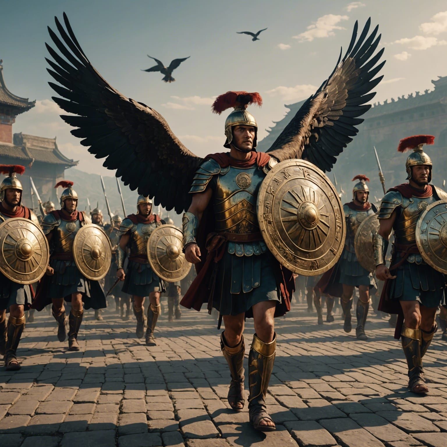Roman Legions Marching to Ancient China