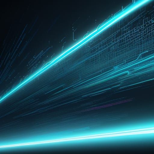 Abstract Digital Energy Forms Flowing in Cool Tones