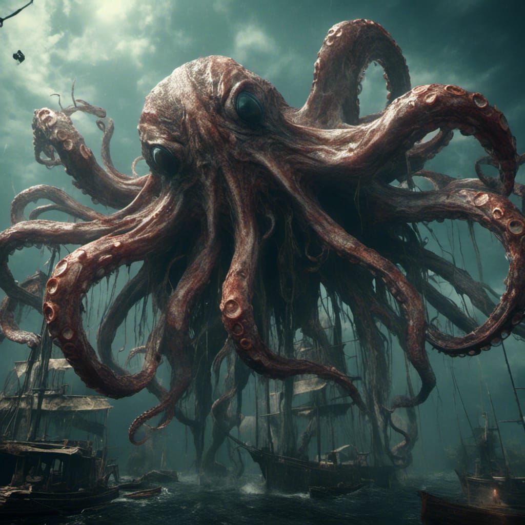 Octopus Kite Soars: A Fantastical Digital Painting