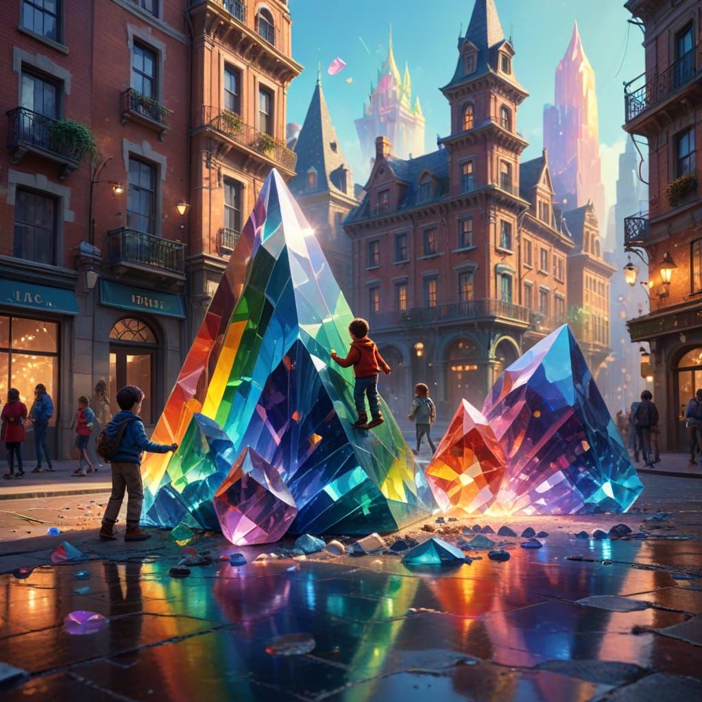 Vibrant Crystalline Metropolis in a Dreamlike Atmosphere