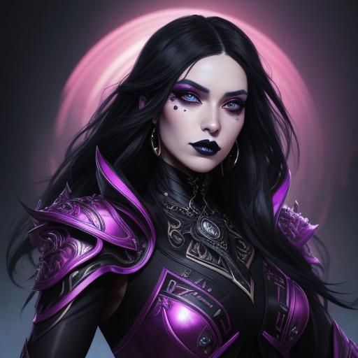 Elegant Goth Woman on Dance Rave Stage