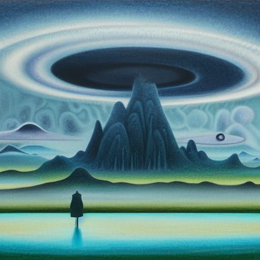 Surreal Floating Islands Under a Vortex Sky