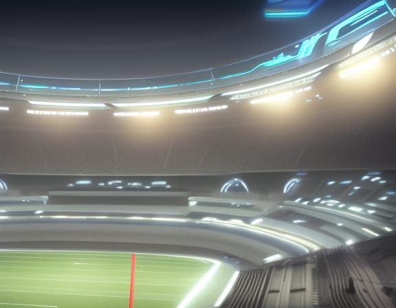 Robo Race in a Futuristic Stadium