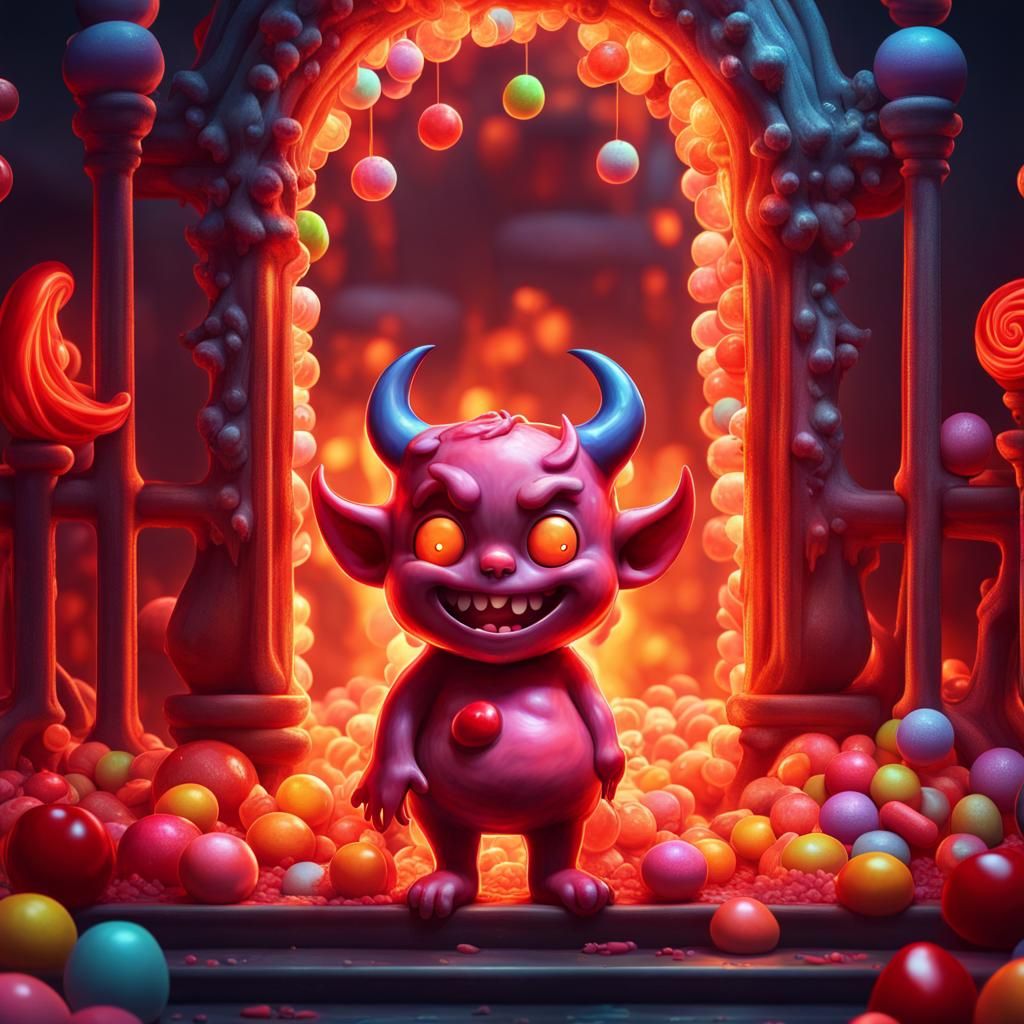 Kawaii Devil at Hell's Gates: Candy Art