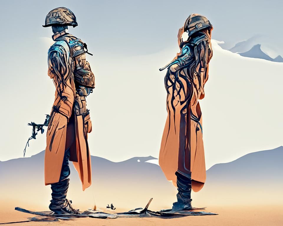 Identical Soldiers in Detailed Digital Artwork