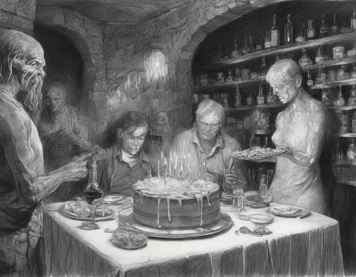 Ghostly Birthday Party in Stone Cellar