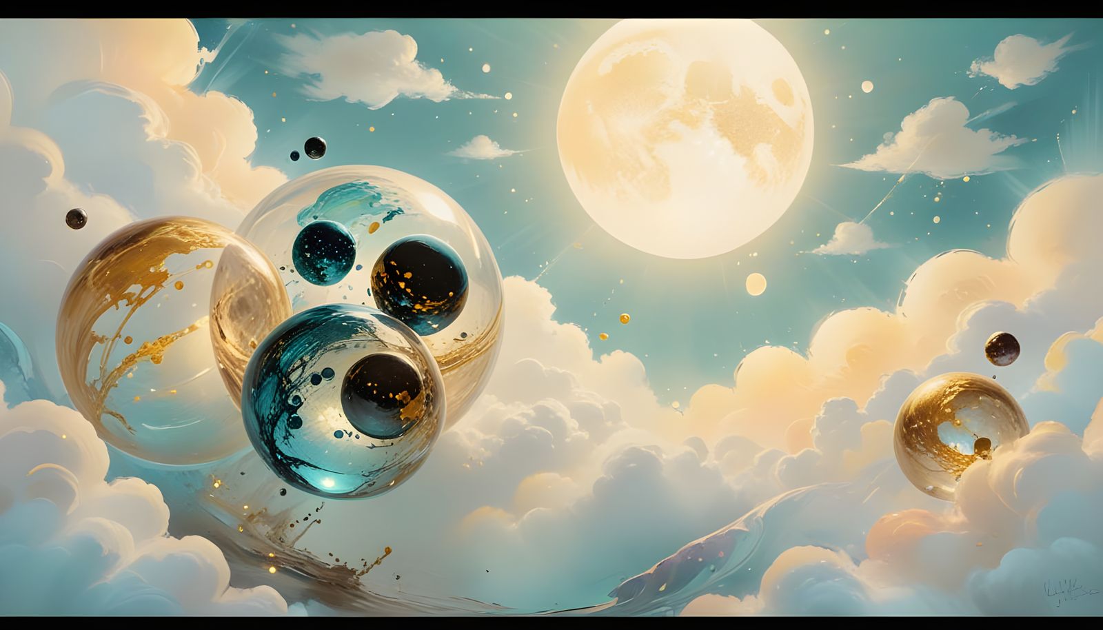 Bioluminescent Landscape in Soft Impasto Style