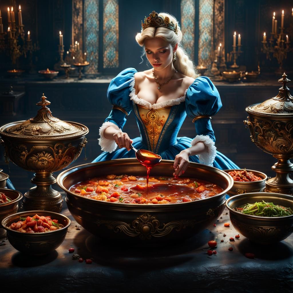 Happily Never After - Cinderella slaving away in the royal kitchen