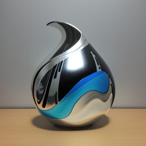 Surreal Clay Sculpture on Aluminum Foil Background