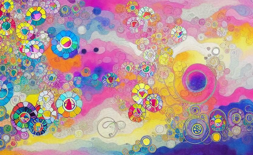 Kaleidoscopic River in Takashi Murakami Style