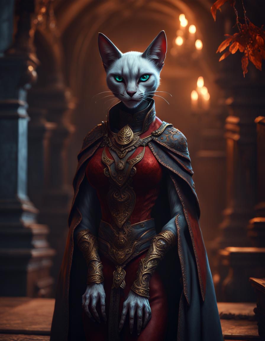 Siamese Khajiit Vampire in Detailed Matte Painting