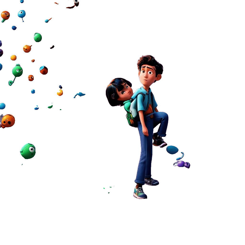 Sad Character in Pixar Style 3D Art
