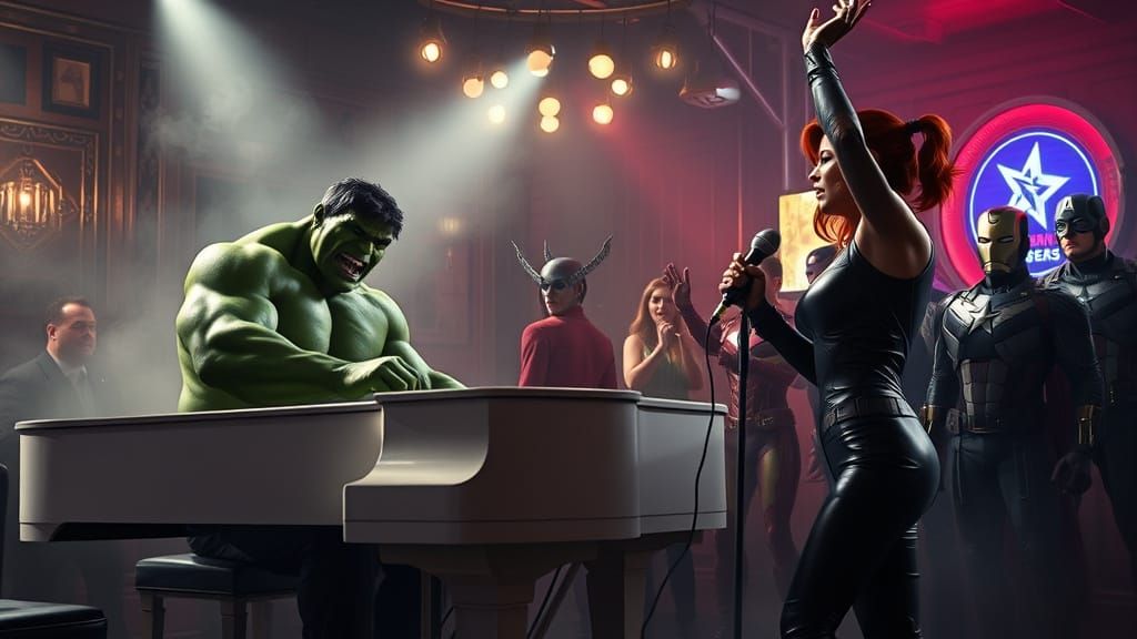 Hulk Plays Piano in Noir Nightclub