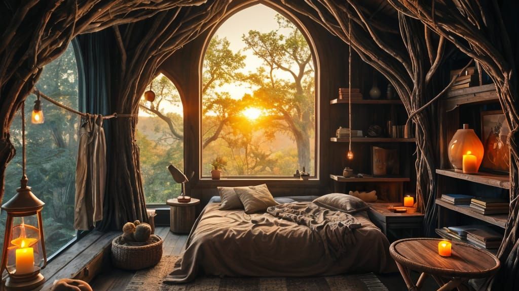 Magical Treehouse Chamber with Sunset View