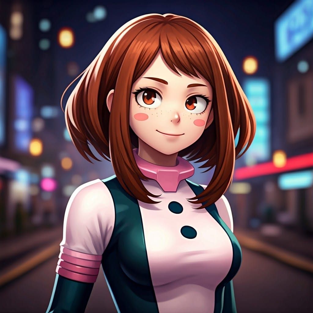 Uraraka Ochaco Heroic Anime 3D Render