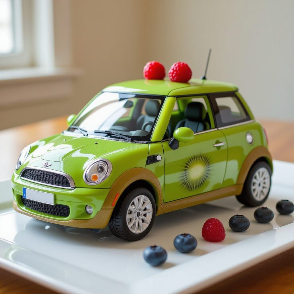 Edible Kiwi Car Sculpture: A Fruitful Creation