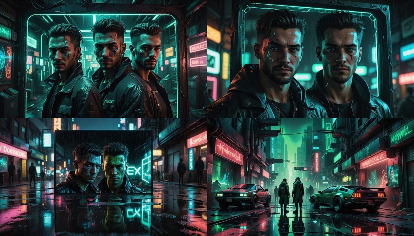 Fractured Identities in Neon Shadows