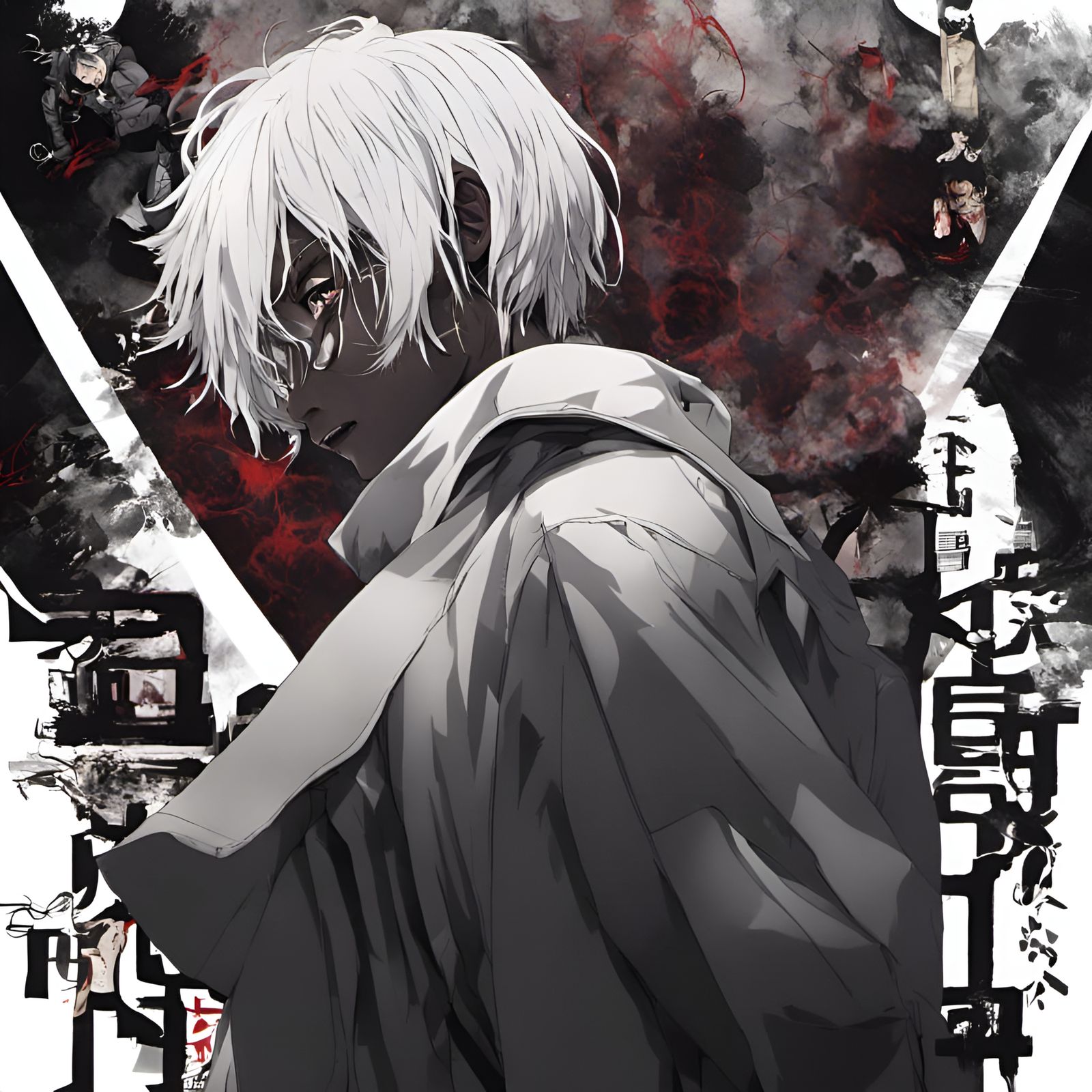 Black Male with Dreads in Tokyo Ghoul Style