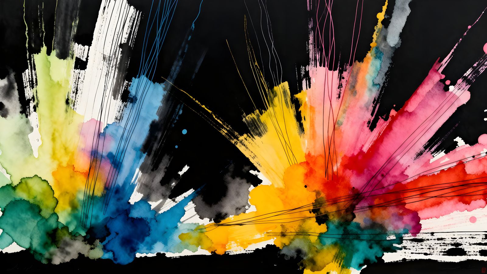 Stratified Alcohol Inks on Black Paper