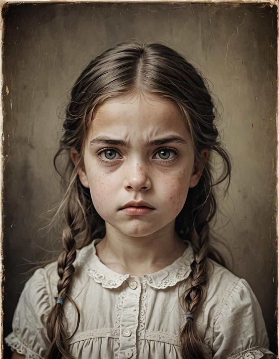 Little Girl with an Angry Look