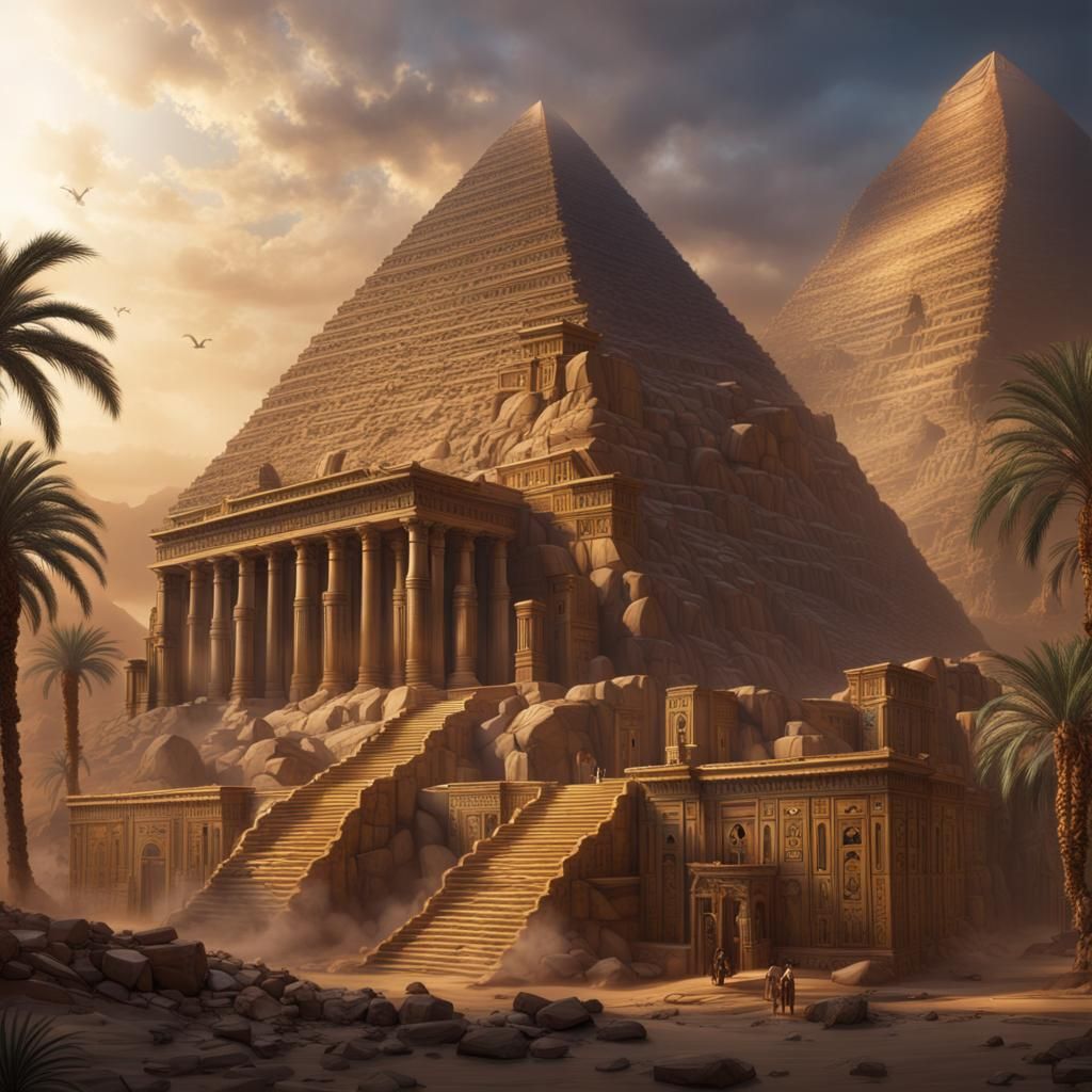 Fantastical Egyptian Scene in Detailed Matte Painting