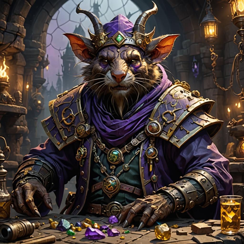 Skaven Engineer Necromancer in Dark Fantasy Style