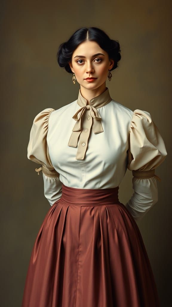 Victorian Era Woman Portrait in Impressionist Style