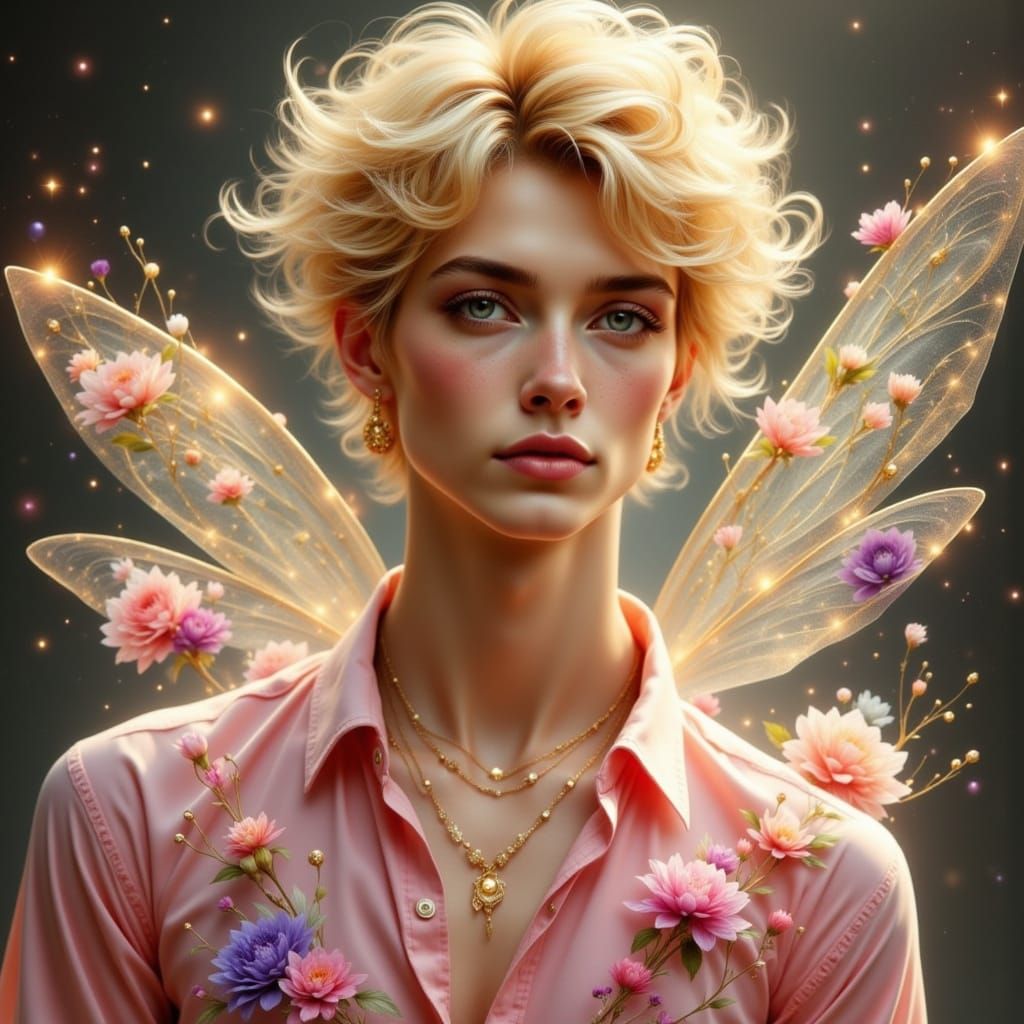 Enchanted Fae Man in Ethereal Glow