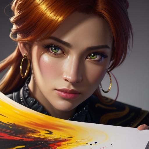 Hyper-Realistic Hand with Pen in Eclectic Study