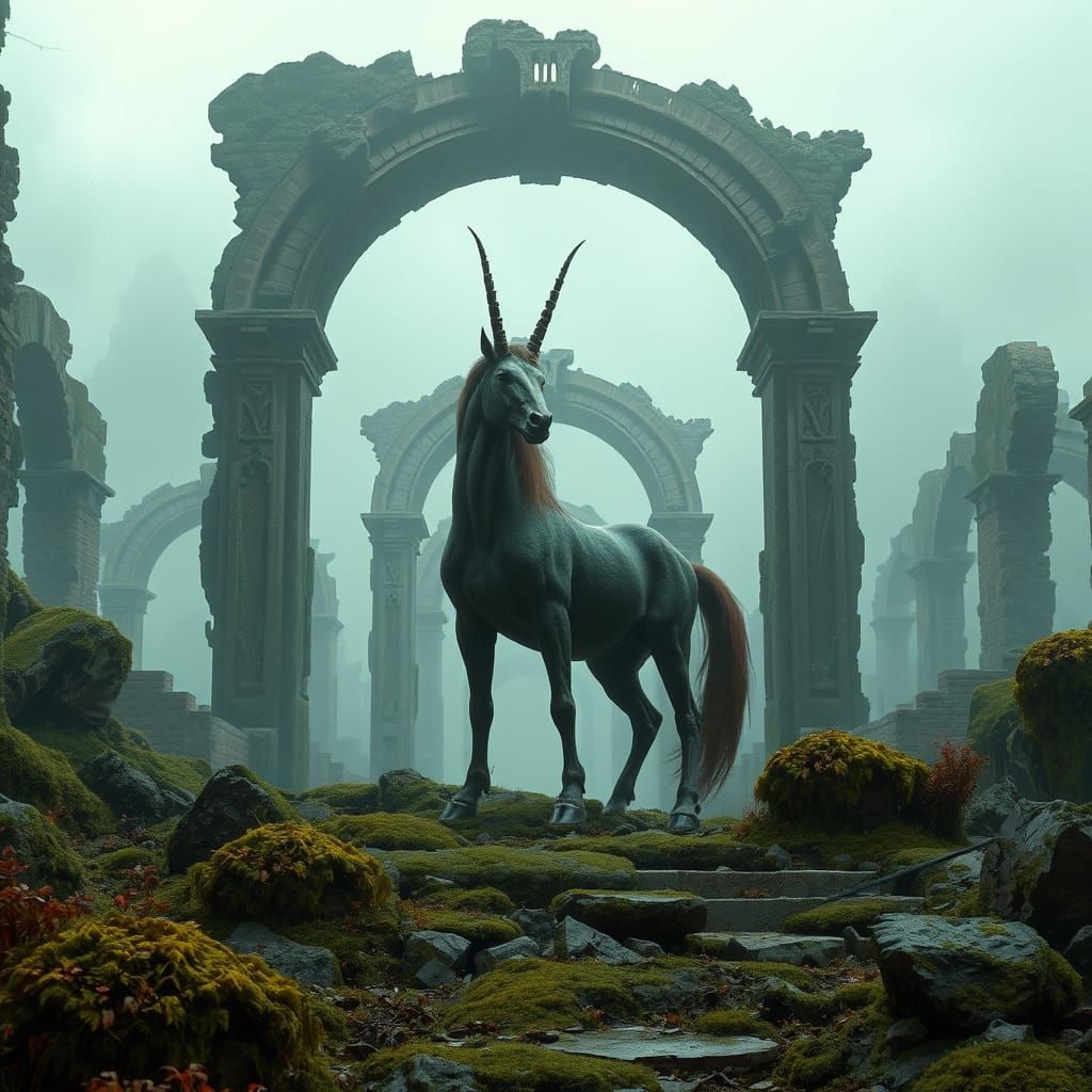 Centaurs in Stillness: Haunting Mystical Decay