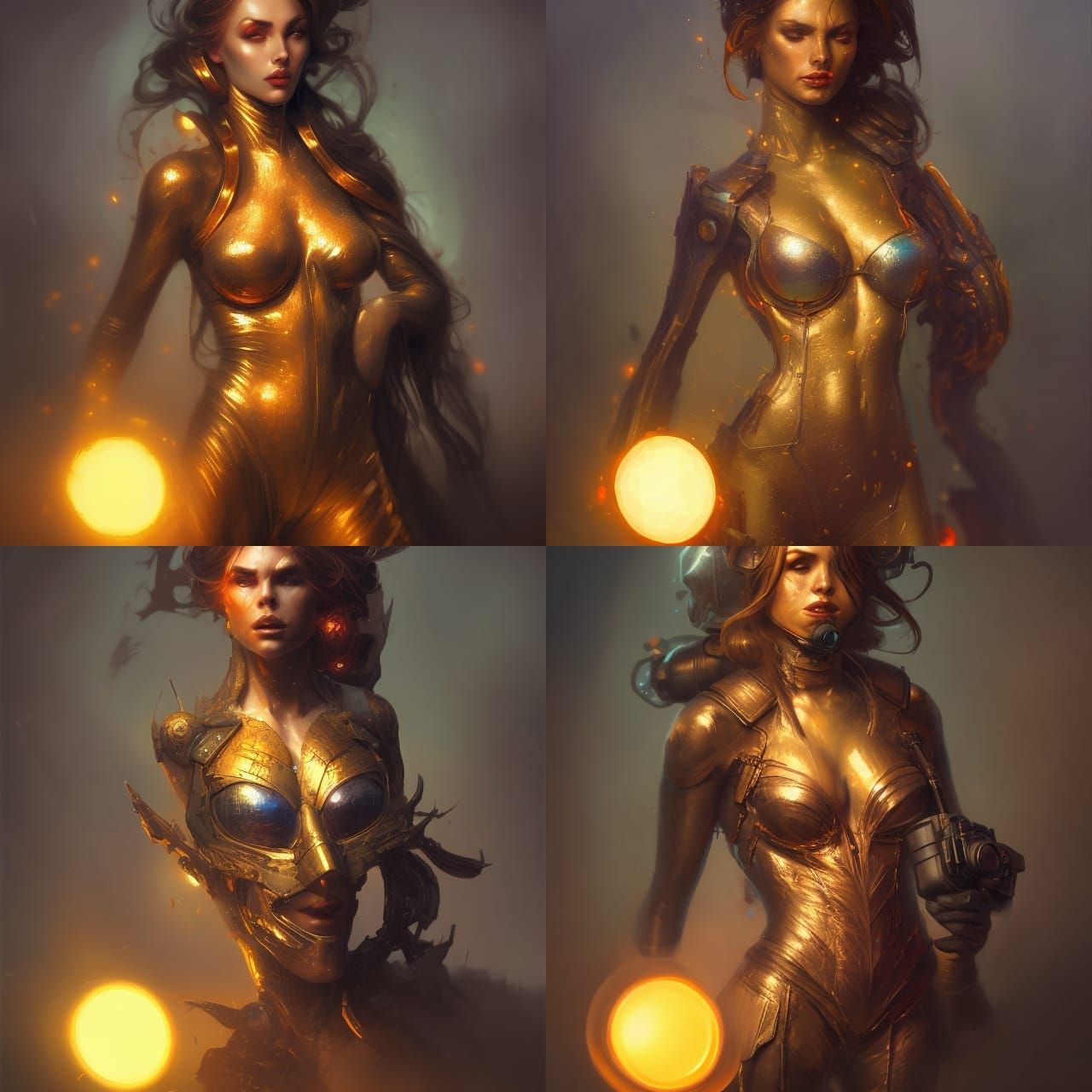 Woman in Gas Mask, Comic Book Art Portrait