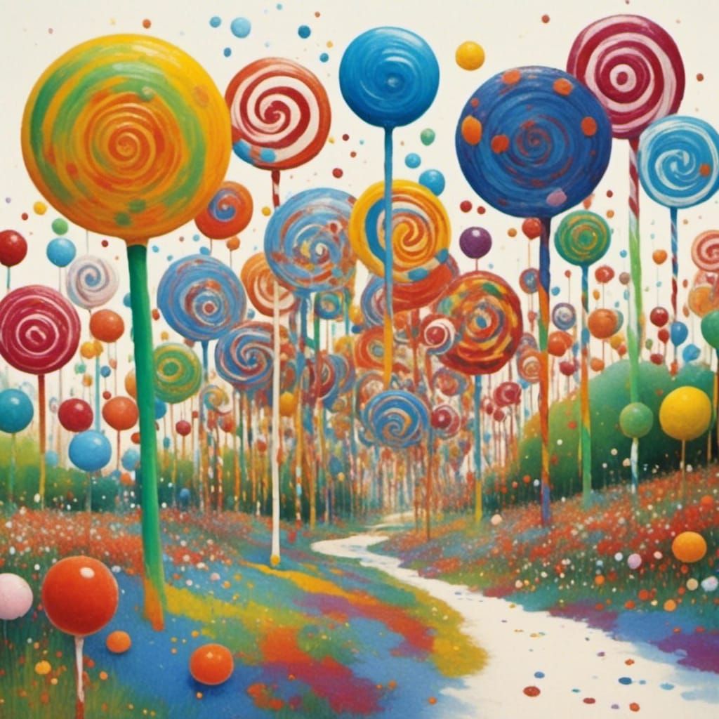 Black and White Lollipops in Dreamy Candyland Wonderland