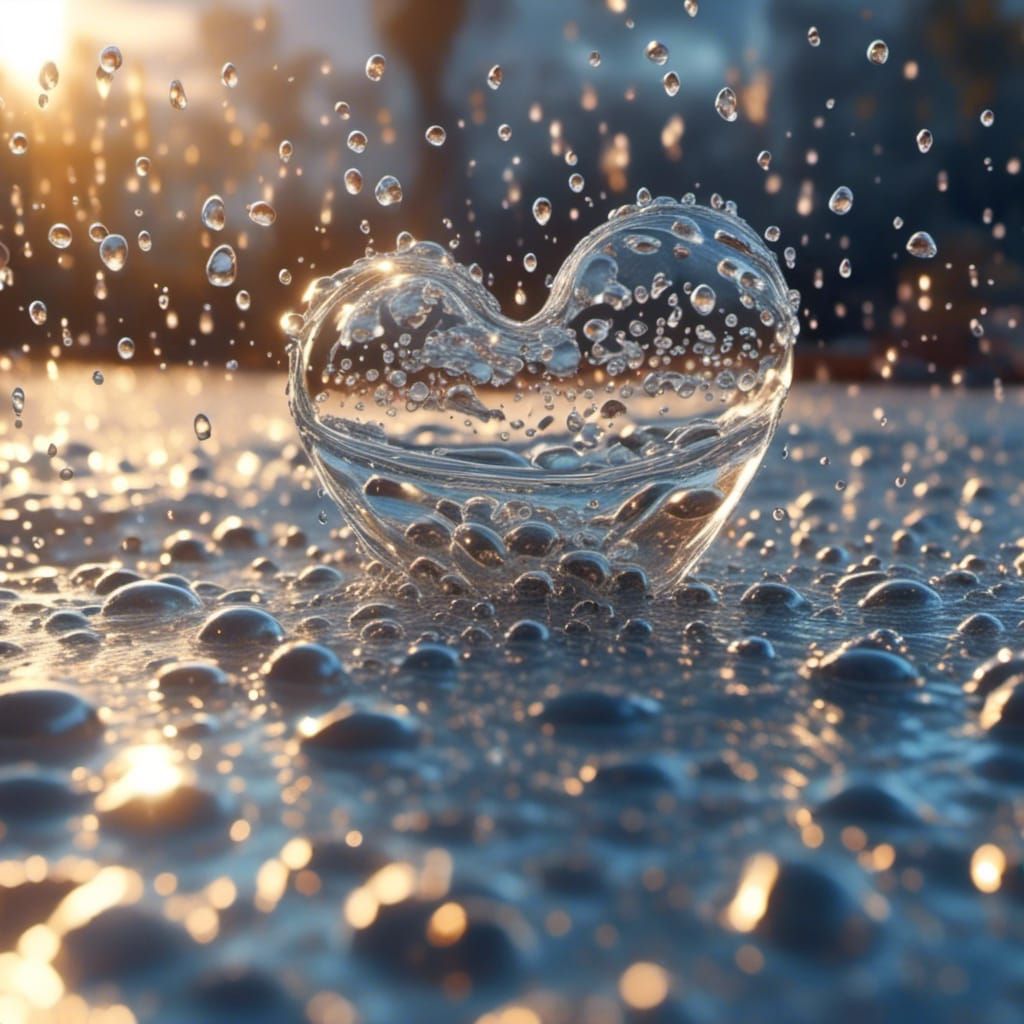 raindrop in the shape of a heart