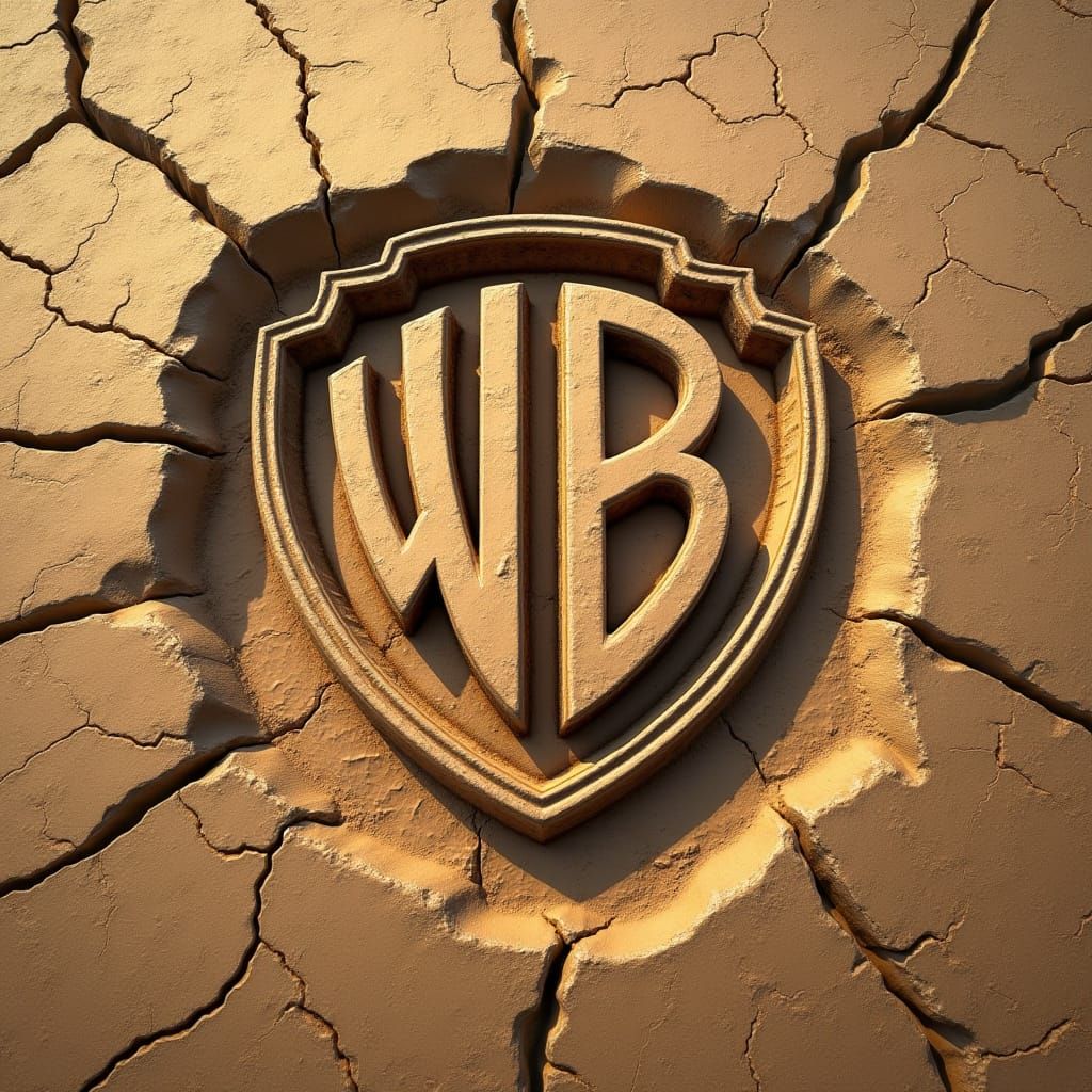 Warner Bros. Logo Carved into Desert Earth