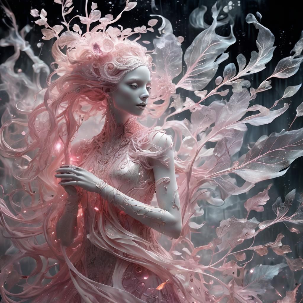 Photorealistic Surreal Goddess with Bioluminescent Glow