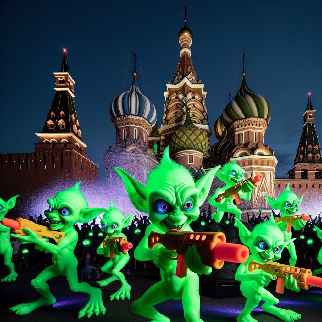 Mischievous Imps Storm a Fortress with Toy Guns