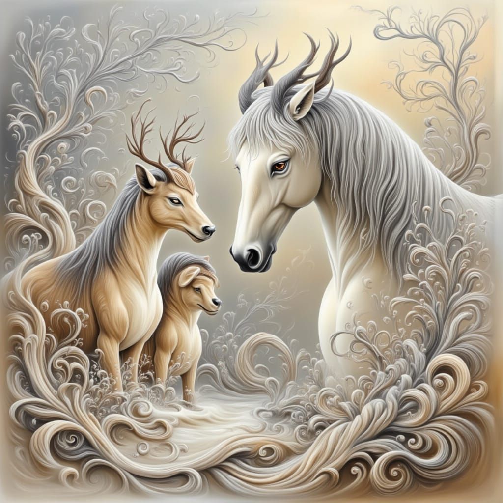 Ballet Dancers in a Soft Winter Landscape