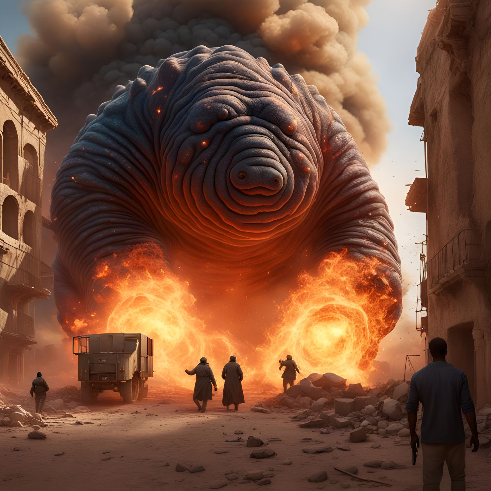 Gigantic Tardigrade Incinerated in Timbuktu: Fantasy Concept...