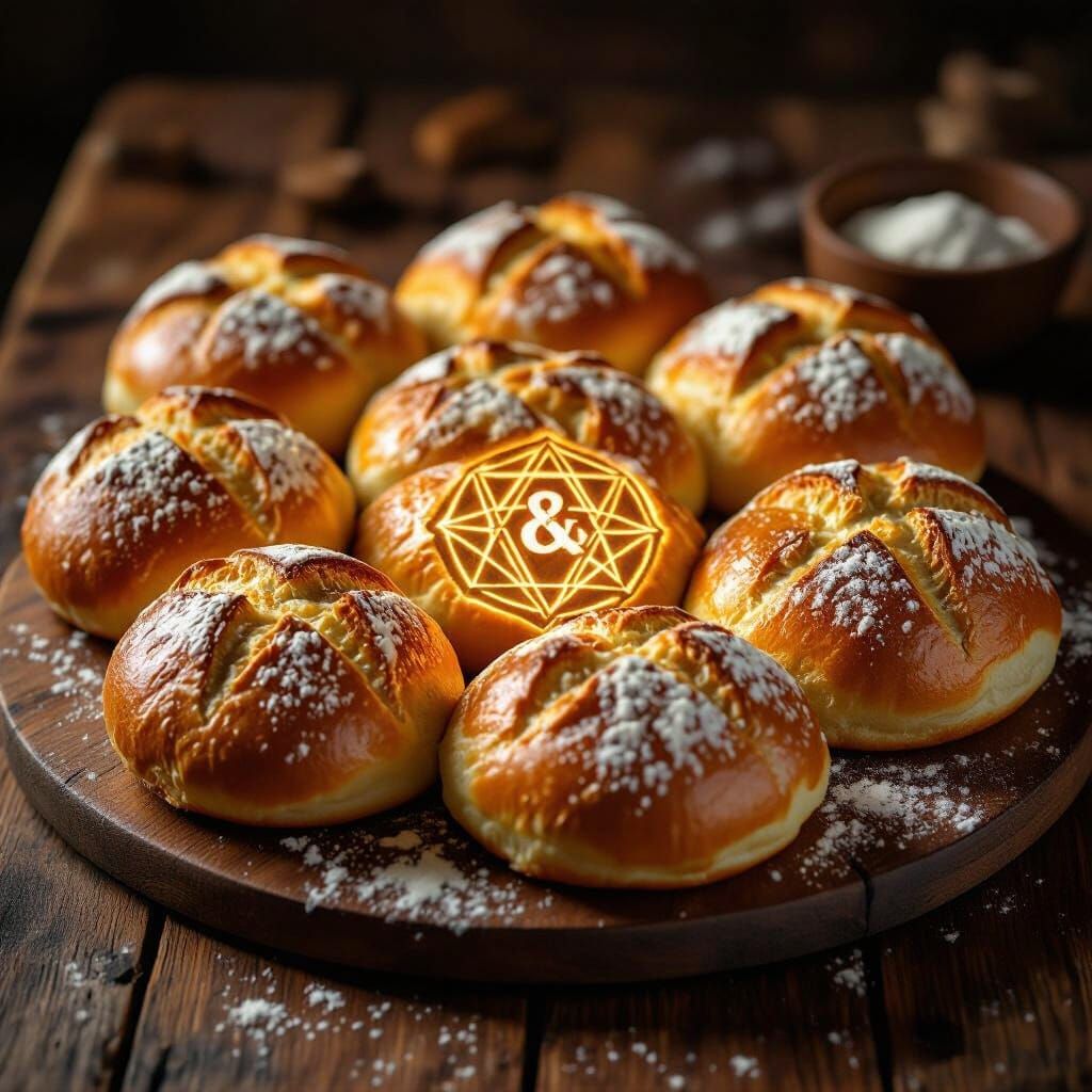 Golden Baked Buns With Dungeons And Dragons Emblem
