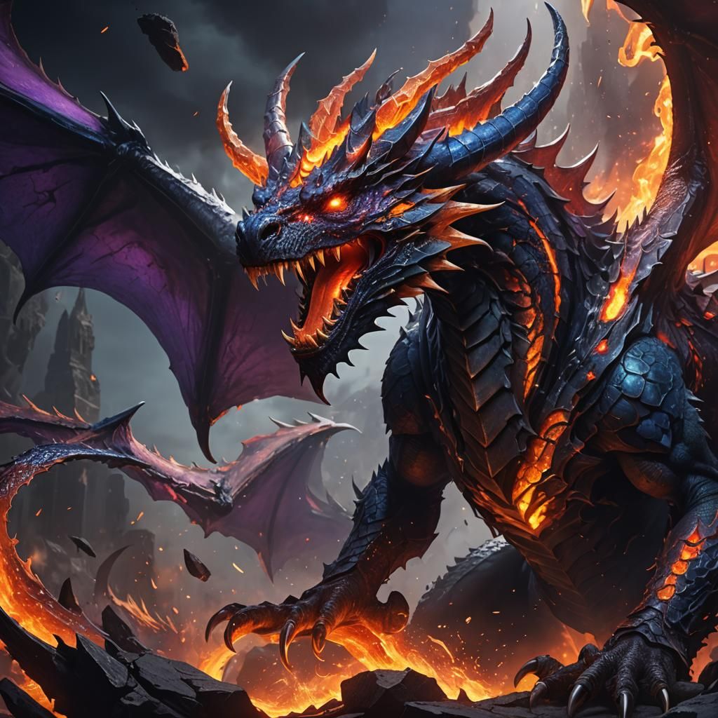 Death Dragon Emerges From Void in Fantasy Art