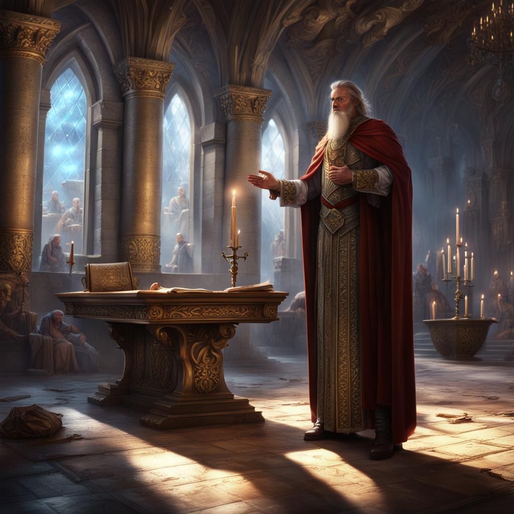 Servant of God in Royal Court with Commandments